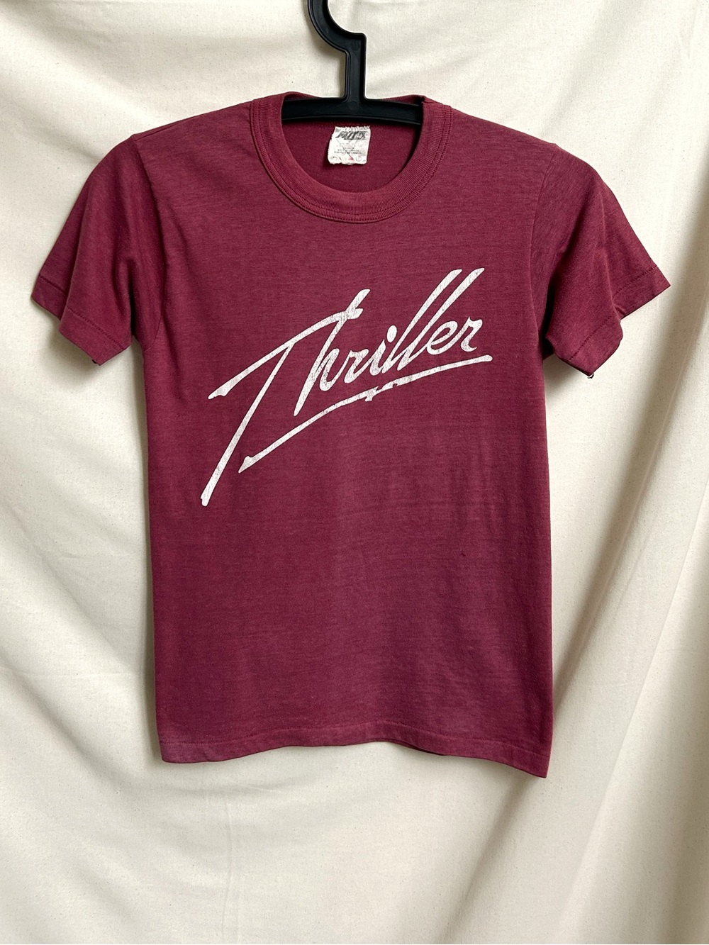 80s Vintage Thriller Michael Jackson T-shirt Single Stitch Fastex Burgundy.